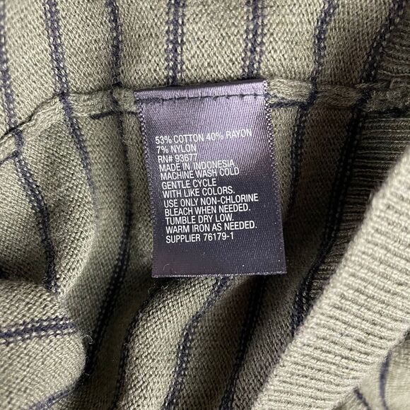 Worthington Green Striped V Neck Sweater EUC - Picture 8 of 8